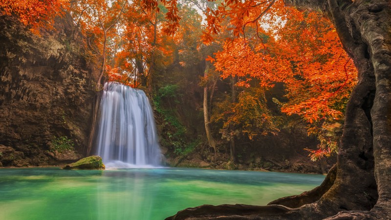 Waterfall, 4K, Thailand, travel, tourism, River, autumn