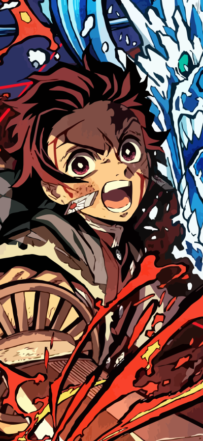Anime Demon Slayer: Kimetsu no Yaiba, Hinokami Kagura, Tanjiro Kamado, 1080x2340