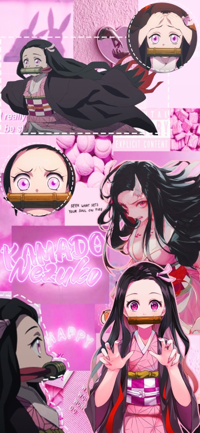 Anime Demon Slayer: Kimetsu no Yaiba, Nezuko Kamado, 1080x2340