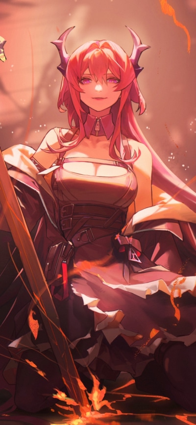 Video Game Arknights, Surtr (Arknights), 1080x2340