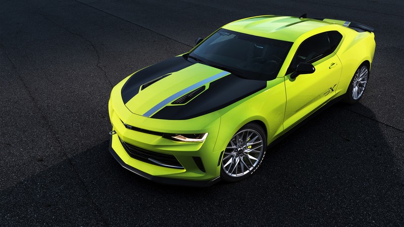 Chevrolet Camaro Turbo AutoX, SEMA 2016, yellow