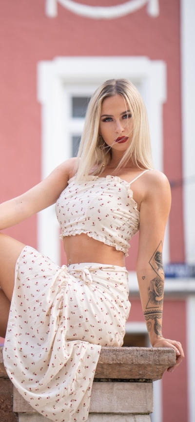Women Model, Tattoo, Blonde, 1080x2340