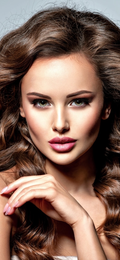 Women Model, Blue Eyes, Brunette, Face, 1080x2340