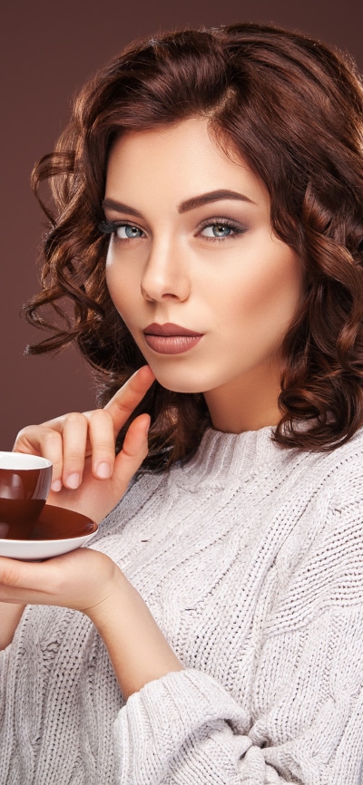 Women Model, Blue Eyes, Brunette, Face, 1080x2340