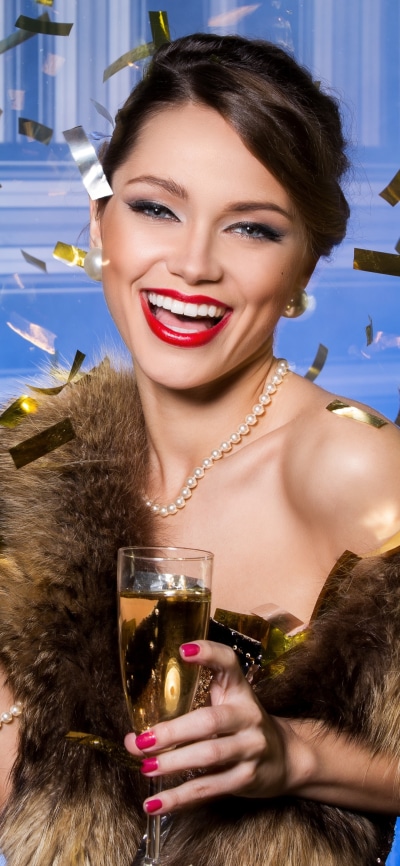 Women Model, Drink, Smile, Lipstick, 1080x2340