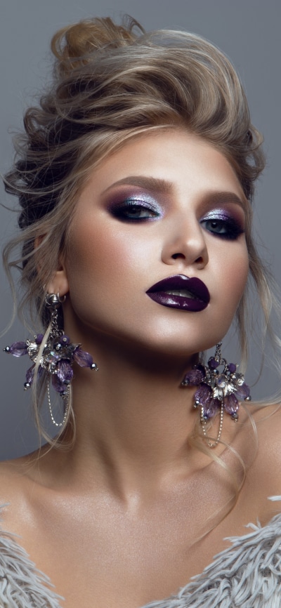 Women Model, Earrings, Blonde, Lipstick, 1080x2340
