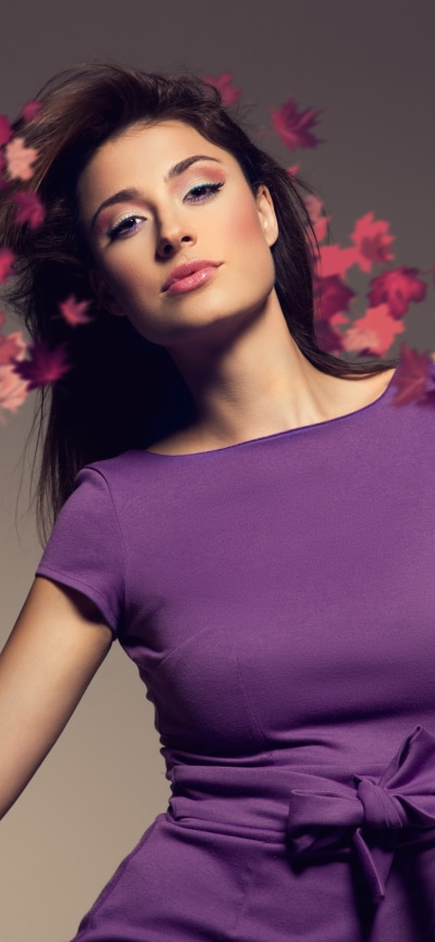 Women Model, Purple Dress, 1080x2340