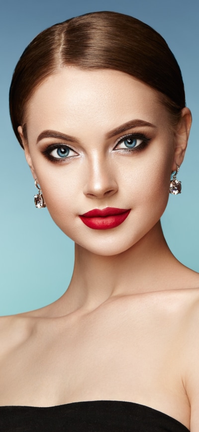 Women Model, Blue Eyes, Face, Lipstick, 1080x2340