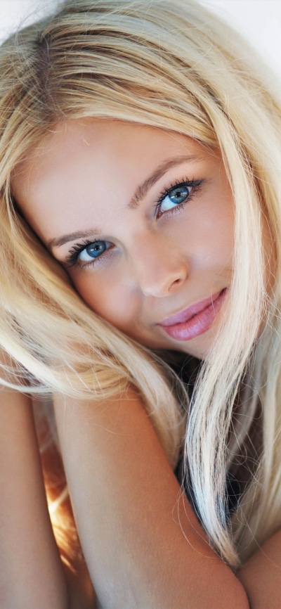 Women Model, Blonde, Blue Eyes, Face, 1080x2340