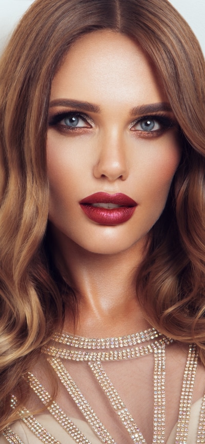 Women Model, Brunette, Lipstick, Face, Blue Eyes, 1080x2340