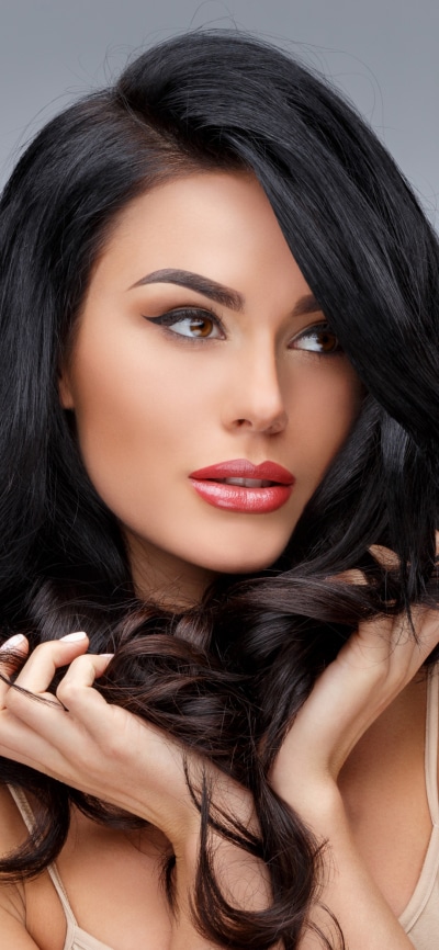 Women Model, Black Hair, Face, Lipstick, Brown Eyes, 1080x2340