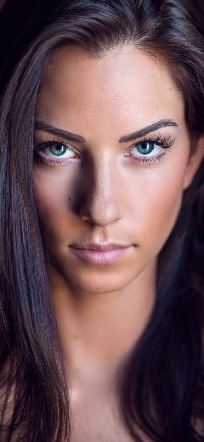 Women Model, Face, Brunette, Blue Eyes, 1080x2340