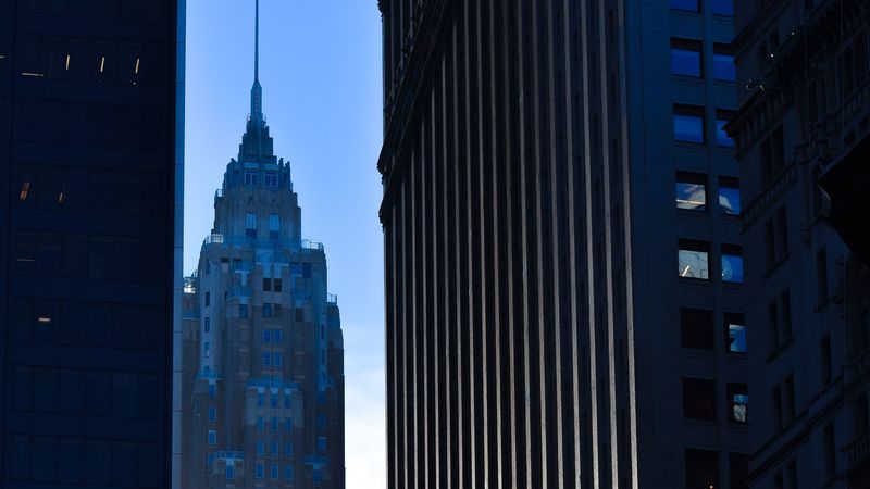 city, skyscrapers, tower, facades, 4k