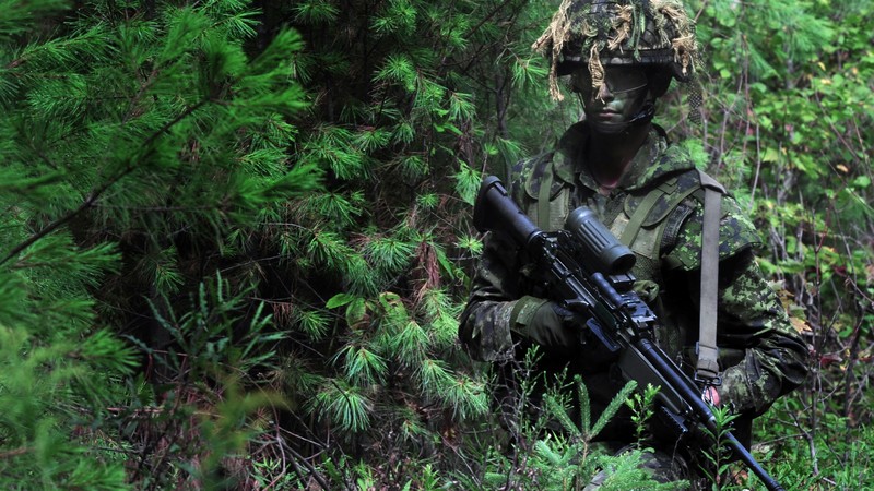 soldier, U.S. Army, assault rifle, camo, scope