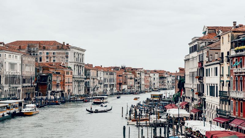 canal, buildings, boat, architecture, 4k