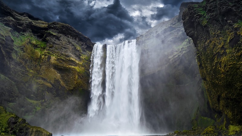 Yosemite, 4k, Waterfall, hills, clouds, river