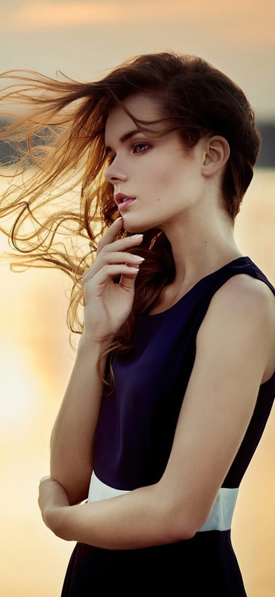 Women Model, Redhead, Dress, 1080x2340