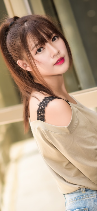 Women Model, Brunette, Lipstick, Asian, 1080x2340