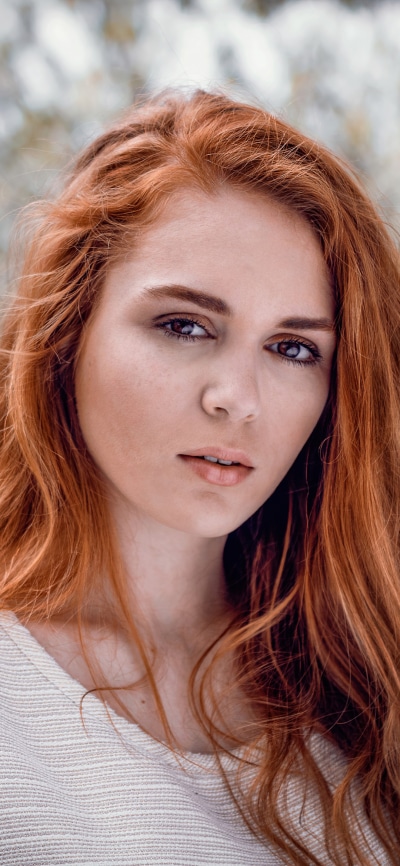 Women Model, Brown Eyes, Redhead, 1080x2340