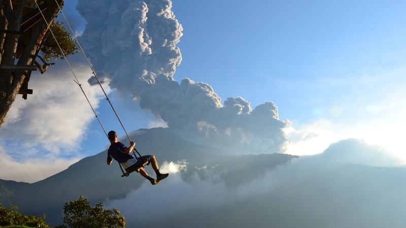 End of the World, 4K, Volcano, swing, man, National Geographics