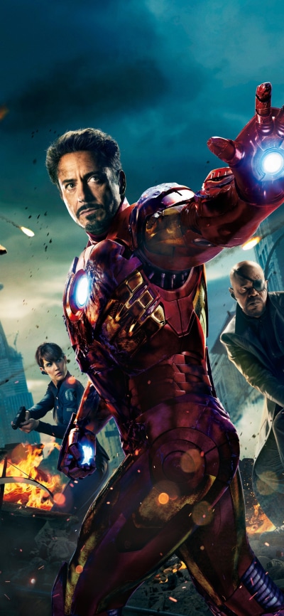 Movie The Avengers, Nick Fury, Avengers, Tony Stark, Iron Man, 1080x2340