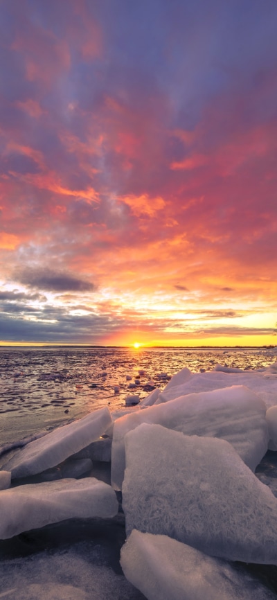Earth Sunset, Nature, Horizon, Ice, 1080x2340