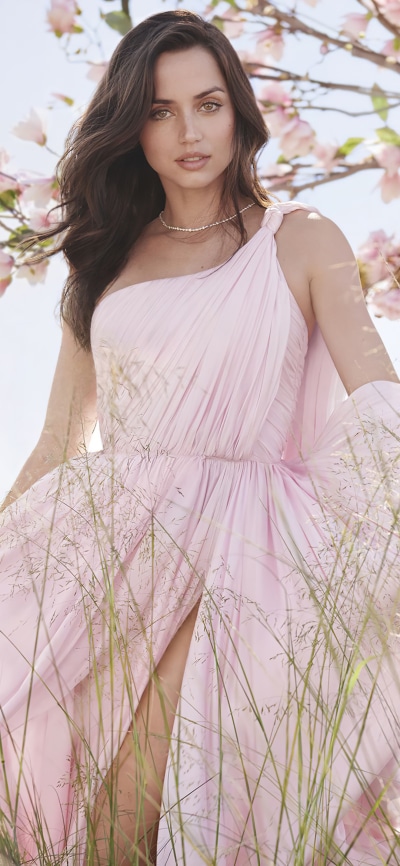 Celebrity Ana de Armas, Pink Dress, Cuban, Brunette, Actress, 1080x2340