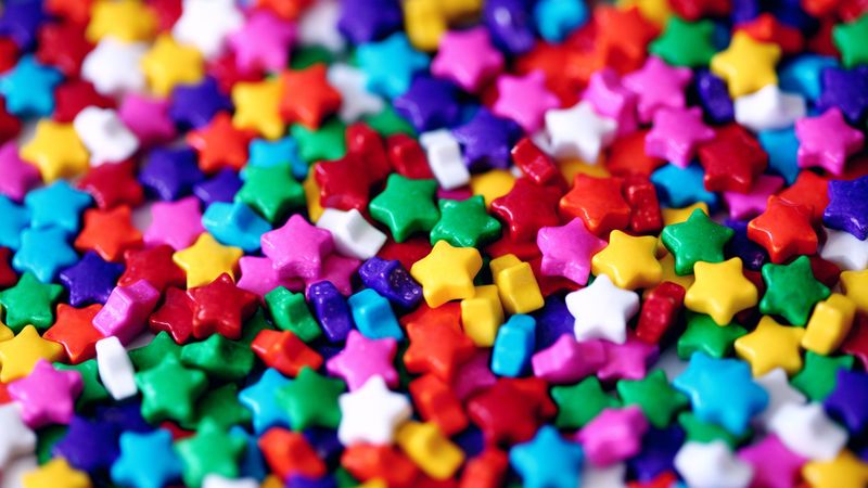 multicolored, star, sweets, 4k
