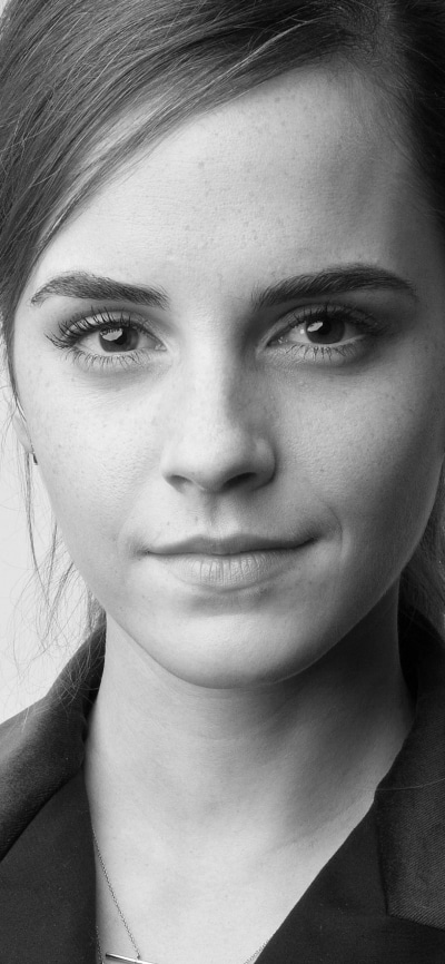 Celebrity Emma Watson, Actress, English, Face, Black and White, 1080x2340