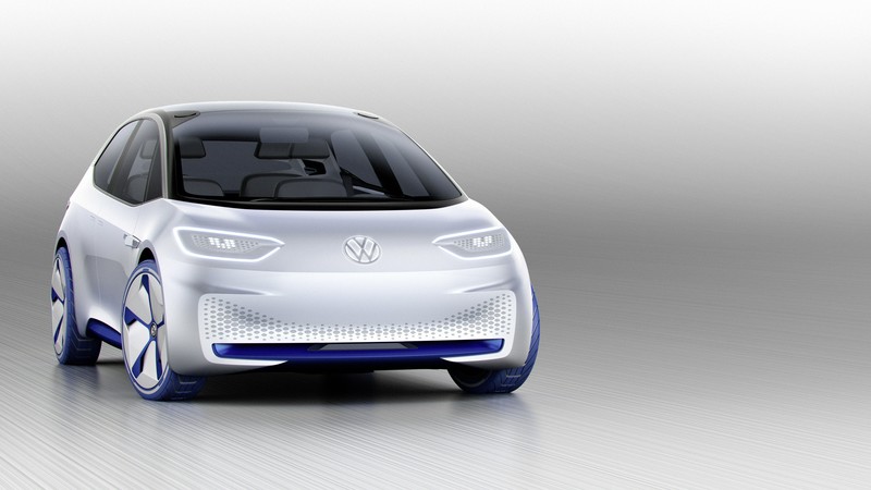 Volkswagen I.D., paris auto show 2016, electric cars, white