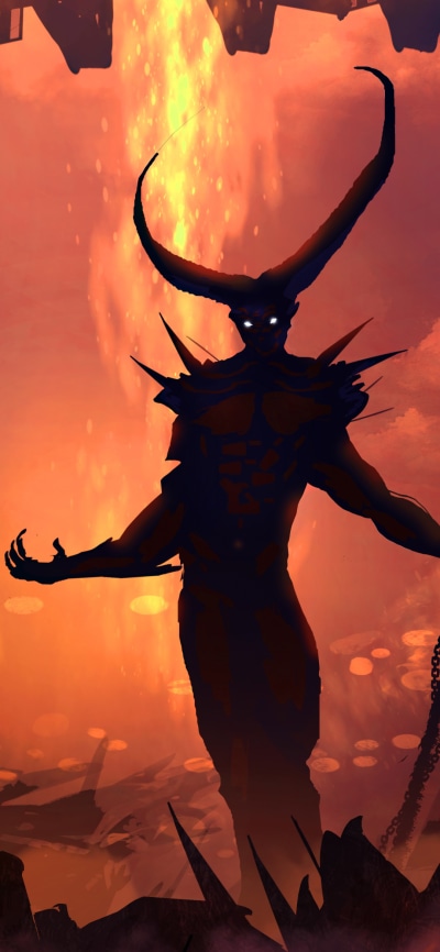 Fantasy Demon, Horns, Giant, 1080x2340