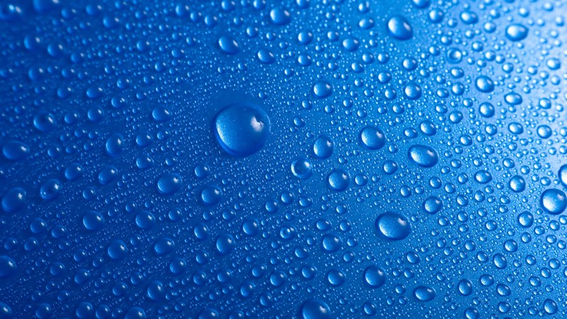 drops, 4k, blue, water, macro
