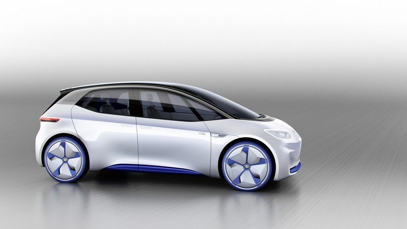 Volkswagen I.D., paris auto show 2016, electric cars, white