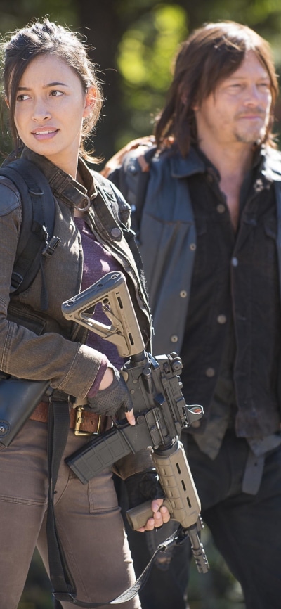 TV Show The Walking Dead, Christian Serratos, Daryl Dixon, Rosita Espinosa, Norman Reedus, 1080x2340