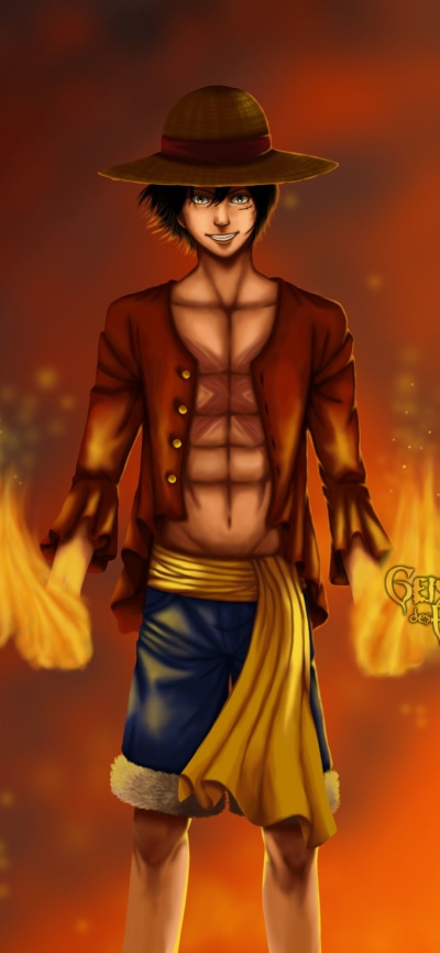 Anime One Piece, Monkey D. Luffy, 1080x2340