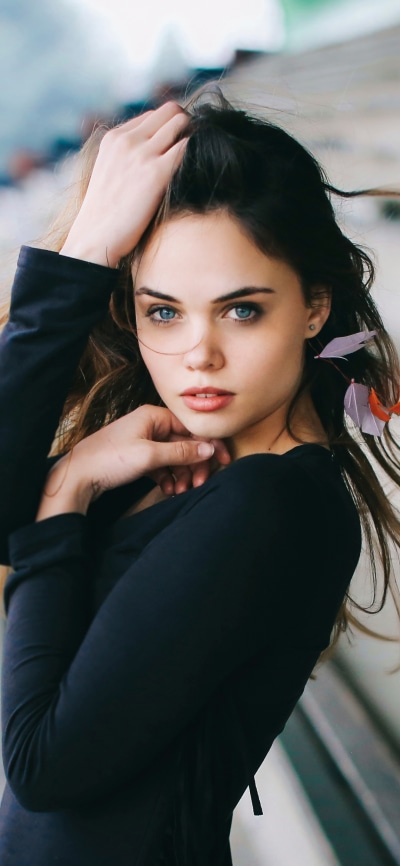 Women Model, Blue Eyes, Brunette, 1080x2340