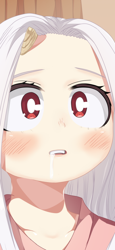 Anime My Hero Academia, Face, White Hair, Red Eyes, Blush, Eri (My Hero Academia), 1080x2340