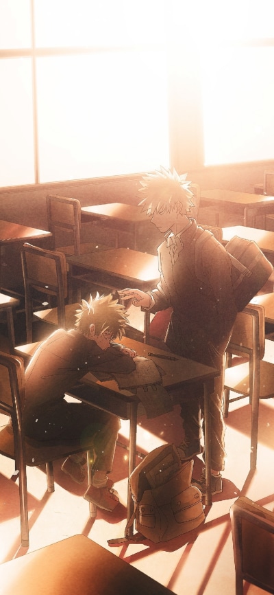 Anime My Hero Academia, Izuku Midoriya, Katsuki Bakugou, 1080x2340