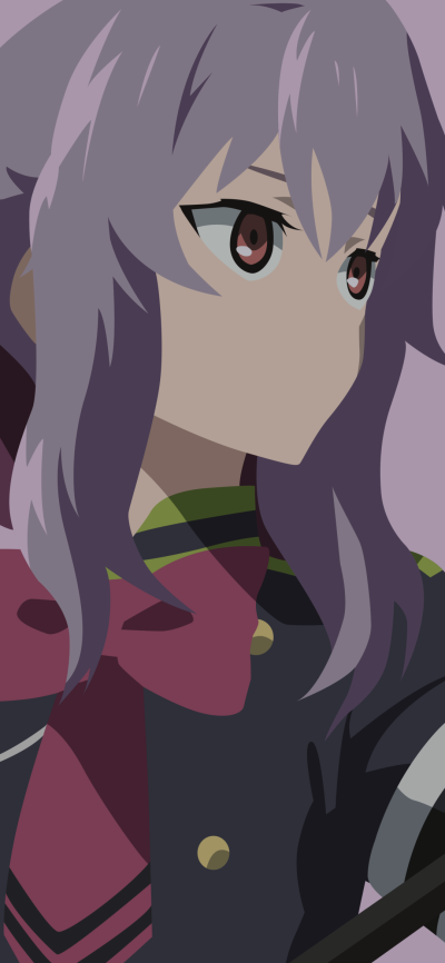 Anime Seraph of the End, Shinoa Hīragi, Minimalist, Brown Eyes, 1080x2340