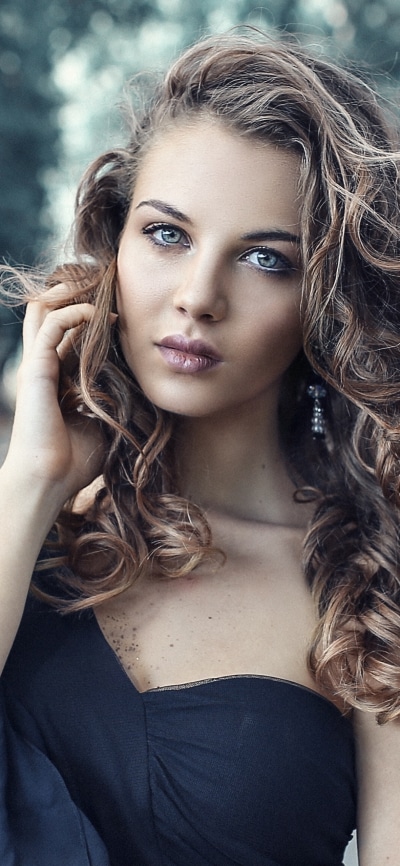 Women Model, Brunette, Curl, 1080x2340