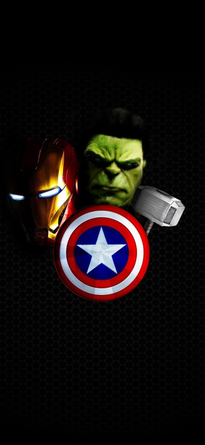 Comics The Avengers, Hulk, Captain America, Iron Man, Thor, Mjölnir, 1080x2340