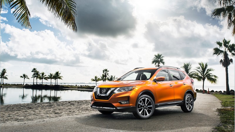 Nissan Rogue sl, hybrid, crossover, orange