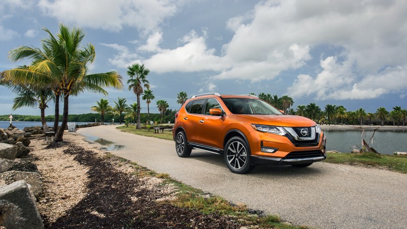 Nissan Rogue sl, hybrid, crossover, orange