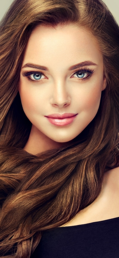 Women Model, Brunette, Blue Eyes, Face, Long Hair, 1080x2340