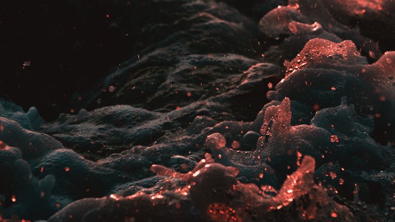 waves, spray, foam, sea, macro, 4k