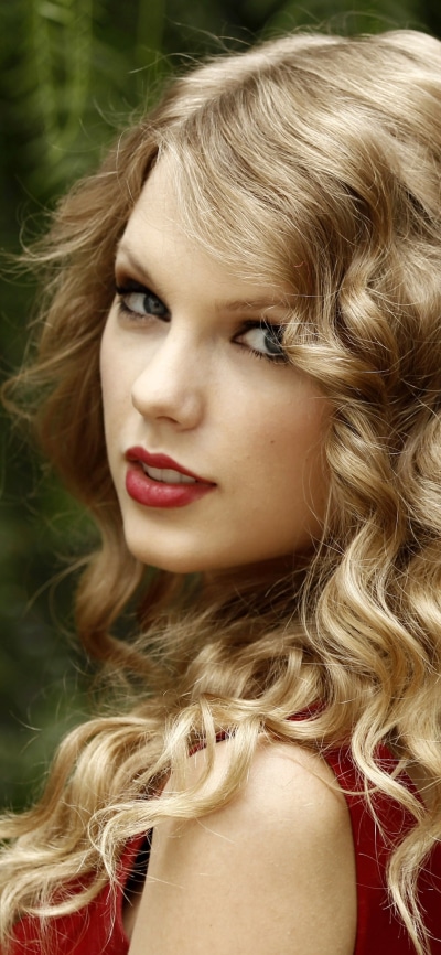 Music Taylor Swift, Lipstick, Blue Eyes, American, Blonde, Curl, 1080x2340