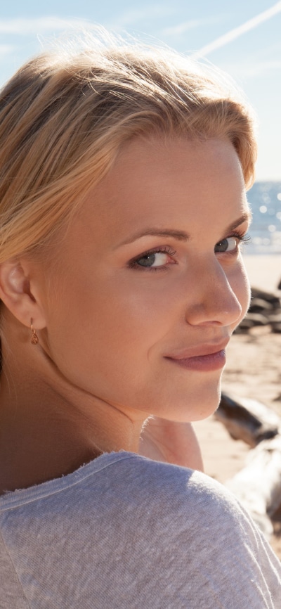 Women Model, Smile, Blonde, Blue Eyes, 1080x2340