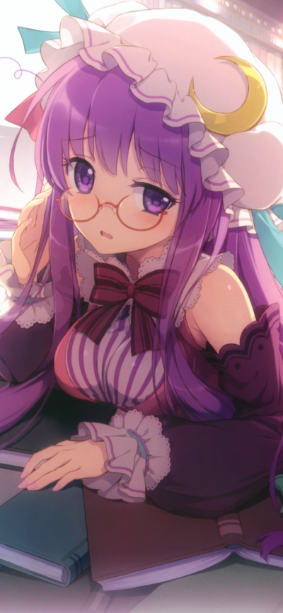 Anime Touhou, Patchouli Knowledge, 1080x2340