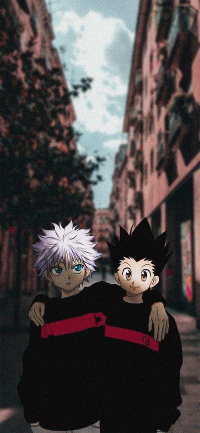 Anime Hunter x Hunter, Gon Freecss, Killua Zoldyck, 1080x2340