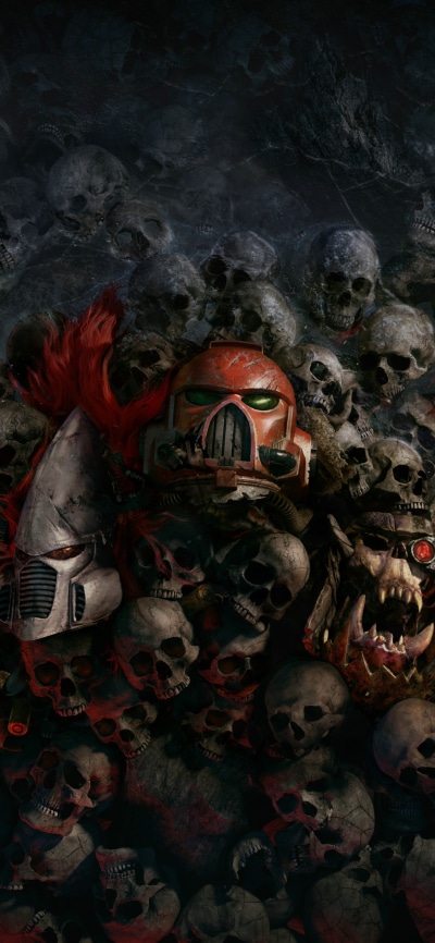Video Game Warhammer 40,000: Dawn of War III, Dark, Skull, 1080x2340